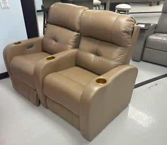 2 Piece Leather Theater Seating with Motion - Floor Model