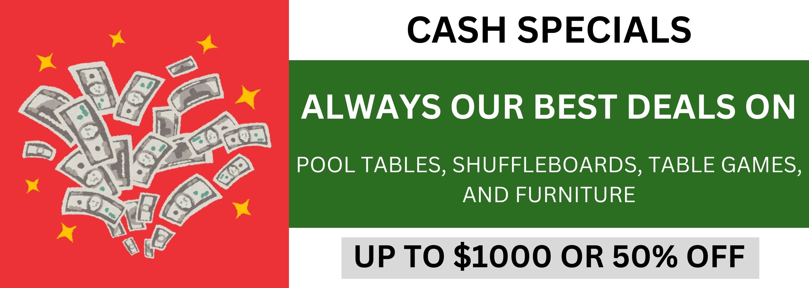 Man Cave Cash Specials Banner